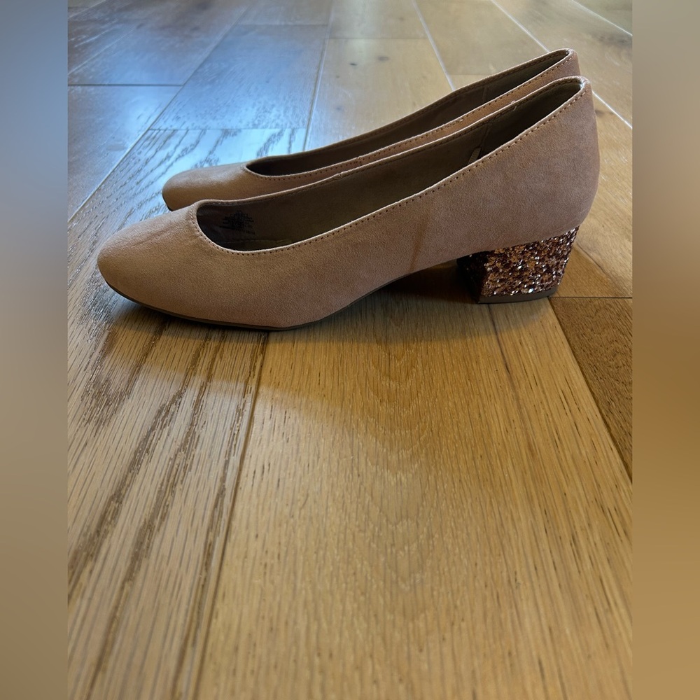 Elegant Tan Block Heel Women's Shoes